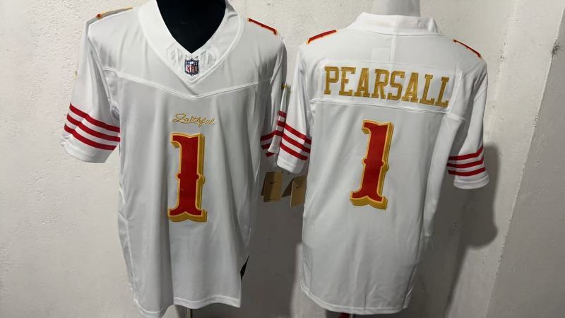 Men San Francisco 49ers #1 Pearsall white Nike NFL 2025 Jersey